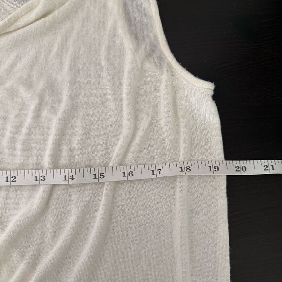 J Jill Wearever Cardigan M Cream Open Front Sleeveless Summer Beach Minimalist - Picture 10 of 11